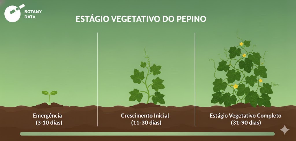 Pepino em estado vegetativo